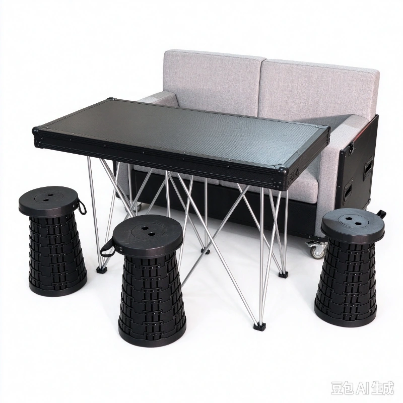 Sofa and folding-table setup reference